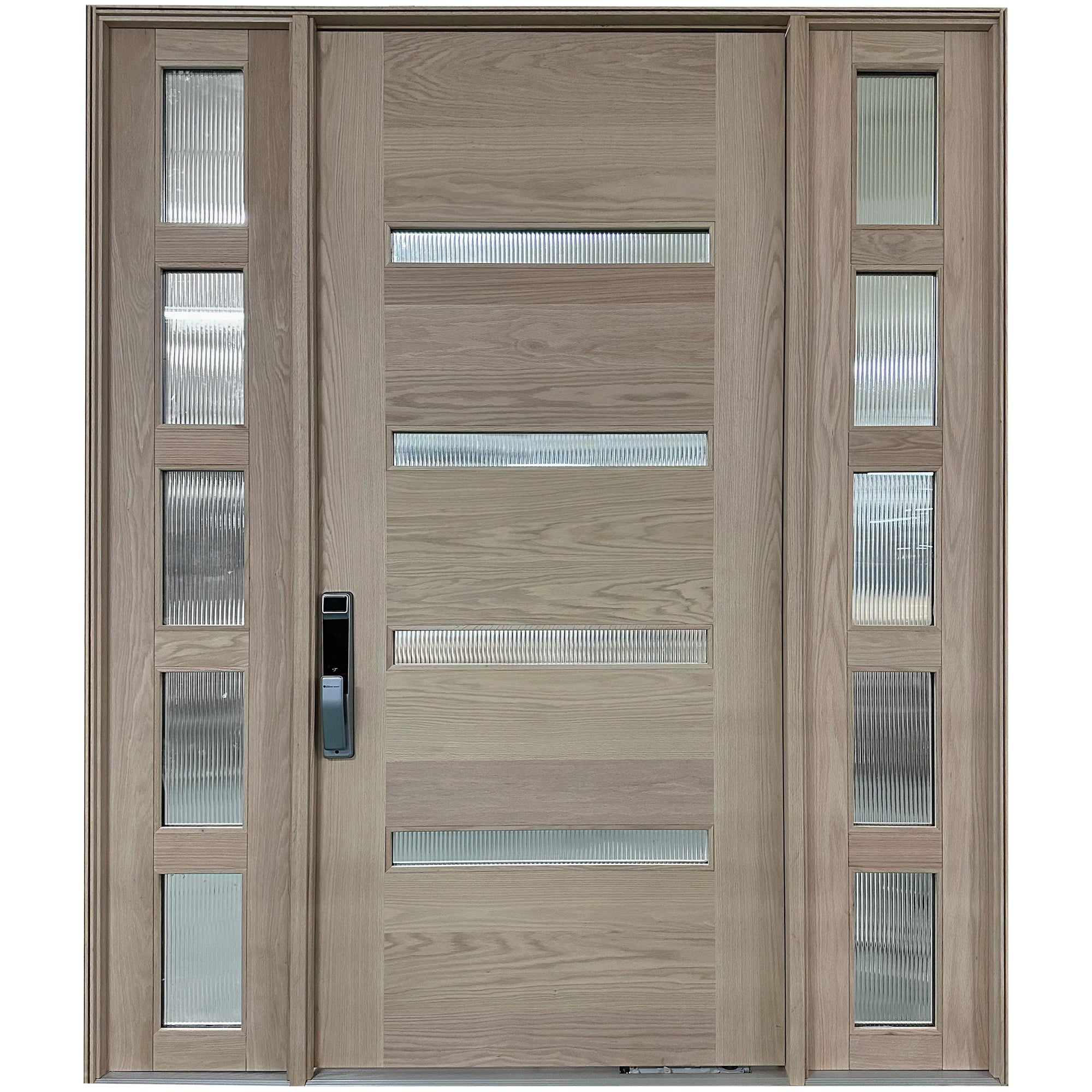 Contemporary Entry Glass Door With Double Sidelights – Waydoor