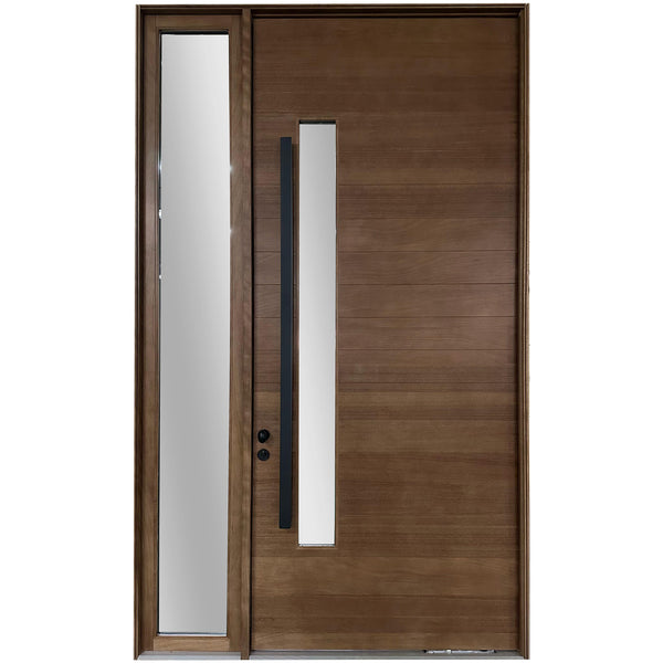 African Mahogany Sidelite Wood Front Door