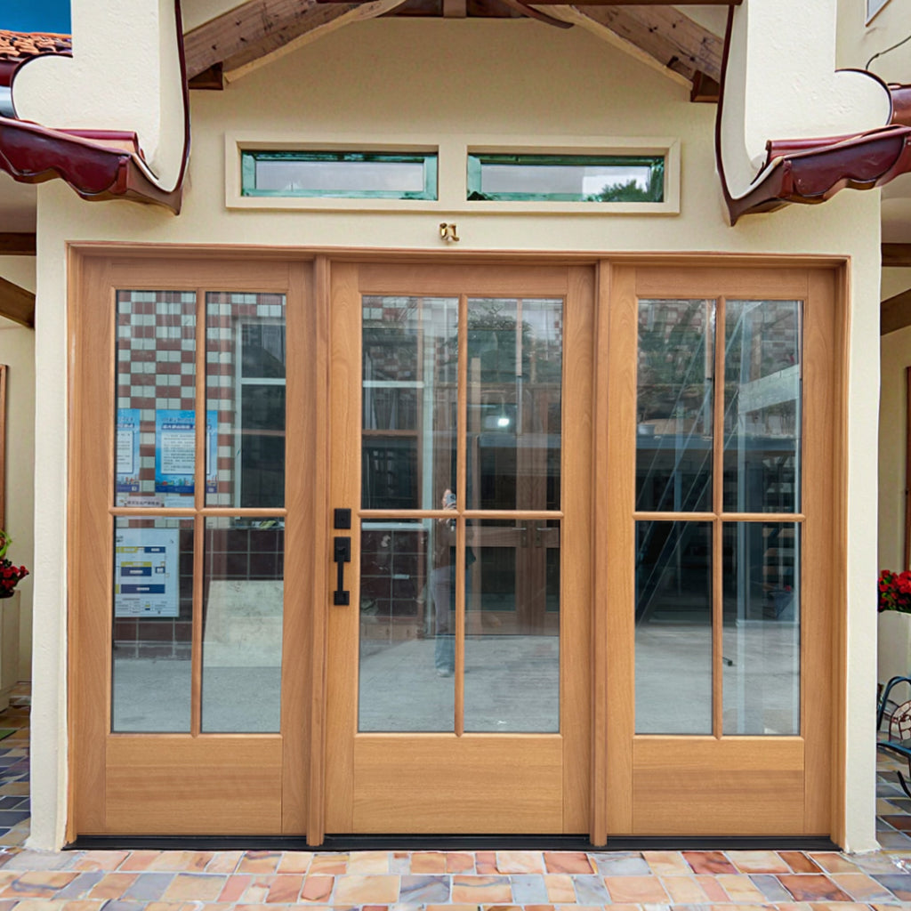 Modern Solid Wood Front Entry Door with Sidelights – Waydoor