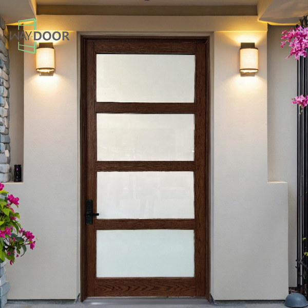 Custom Modern Solid Wood Pivot Door with Glass