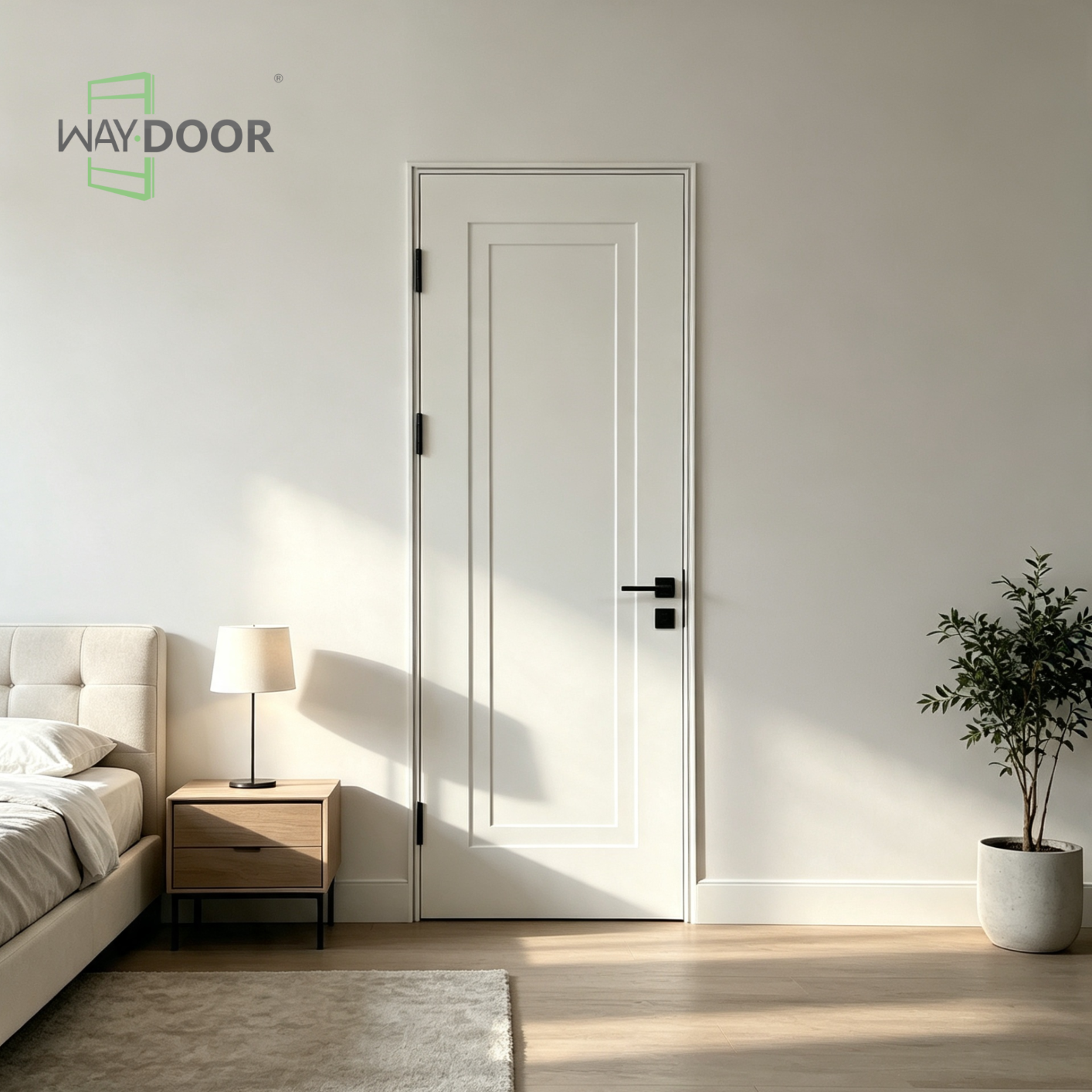 1-Panel Shaker Solid Wood Interior Swing Door