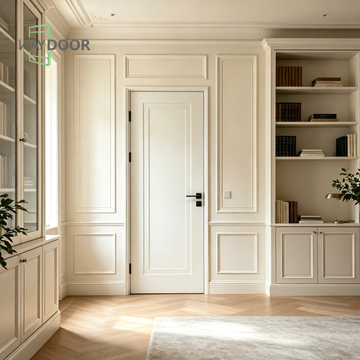 1-Panel Shaker Solid Wood Interior Swing Door