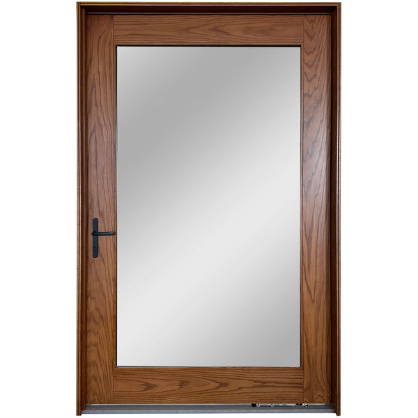 Large Glass Pivot Wood Door
