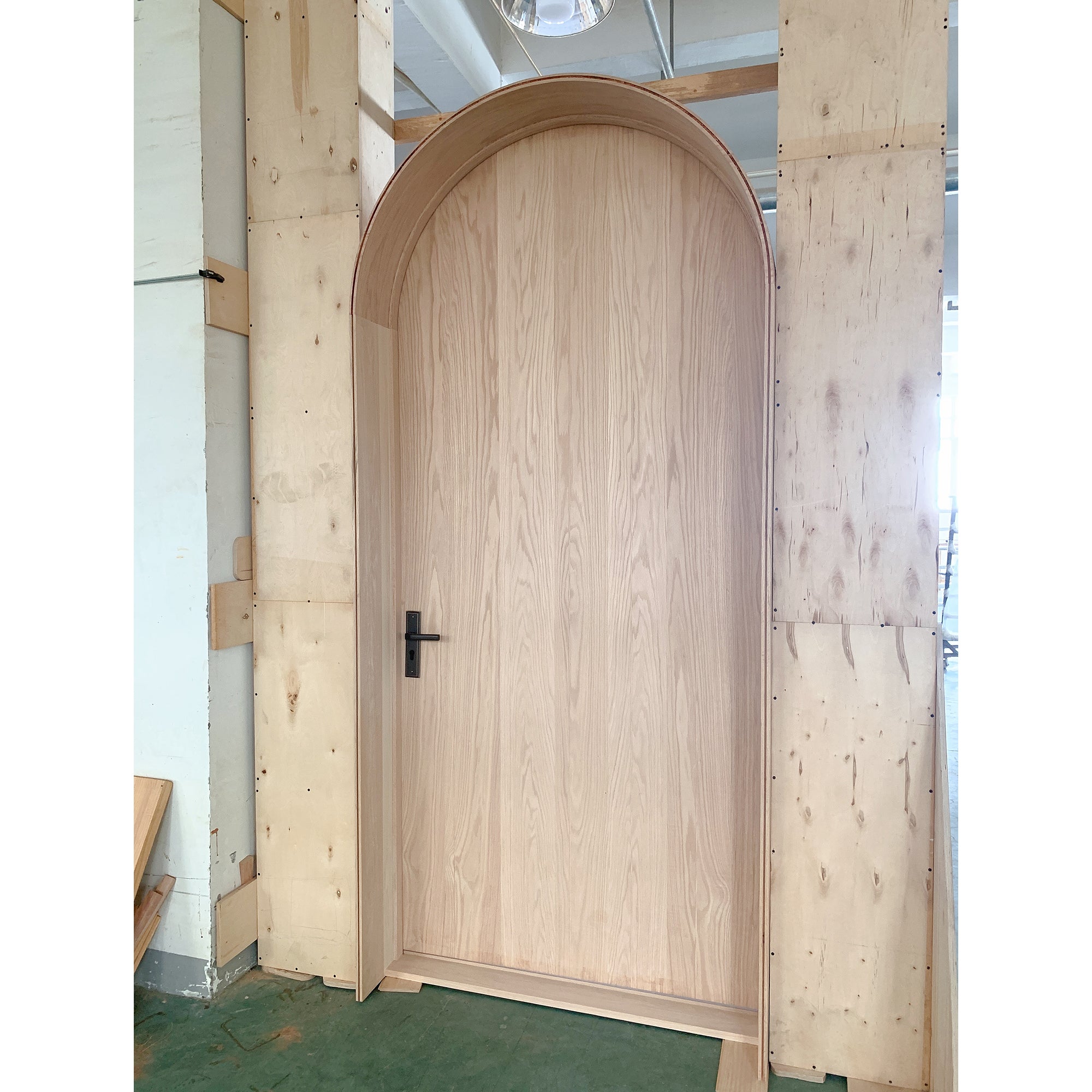 Red Oak Arched Entry Wood Door
