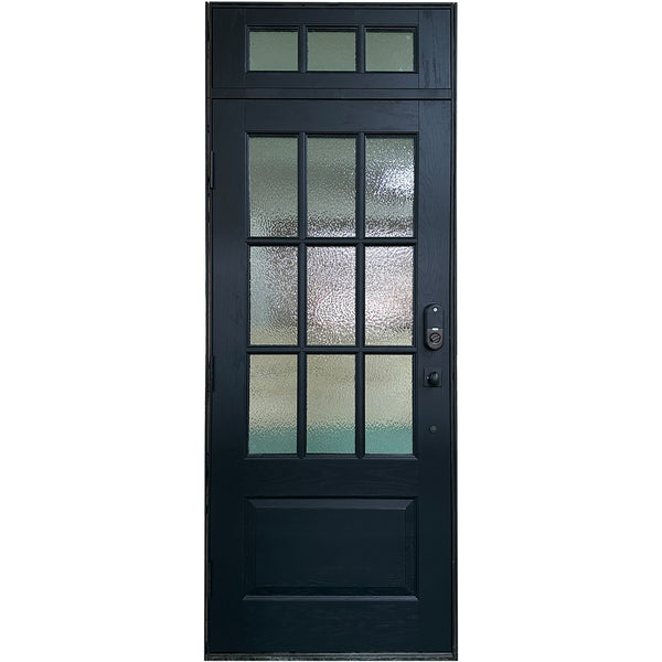 Red Oak Wood Front Door With Transom