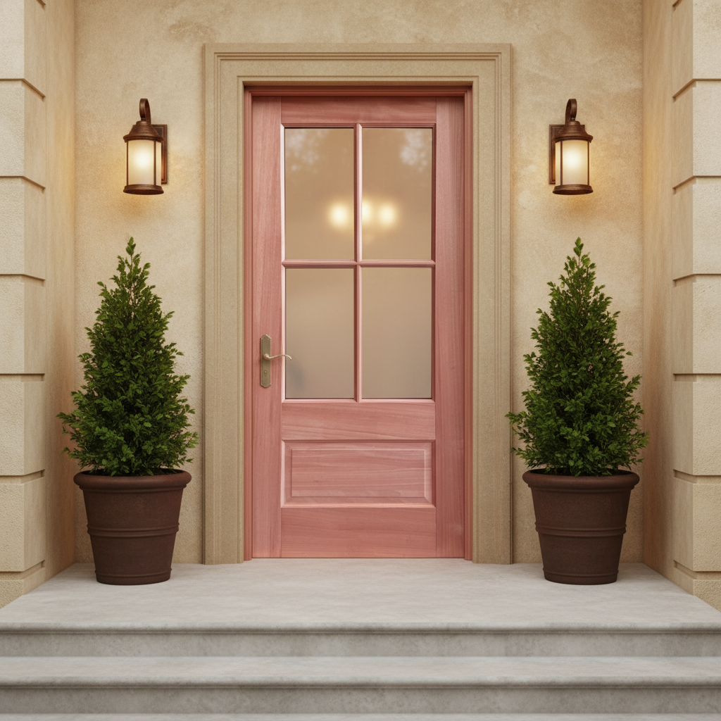 Unfinished Mahogany Exterior Door With 4 Lite