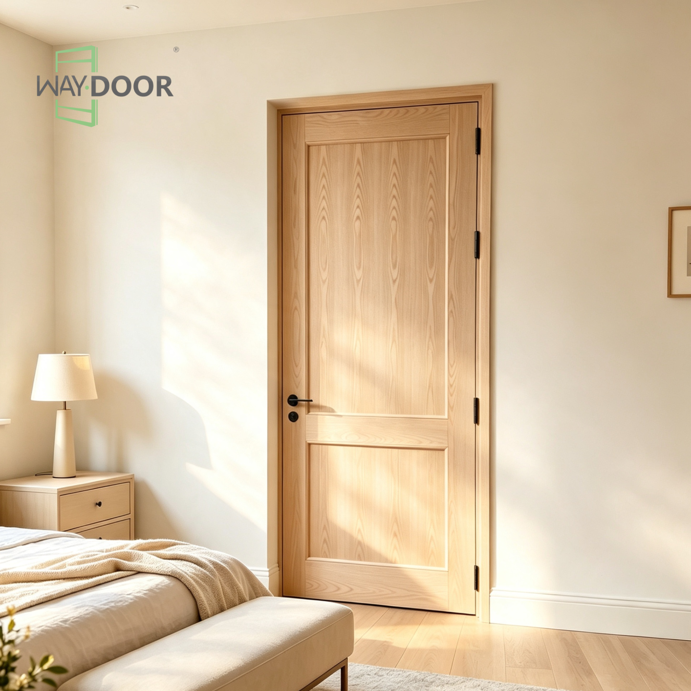 2‑Panel Solid Wood Interior Hinge Door
