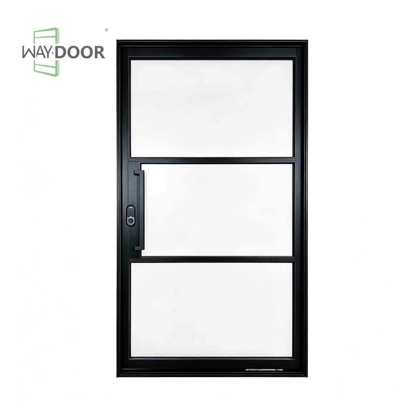 3-Lite Glass Solid Wood Entry Pivot Door