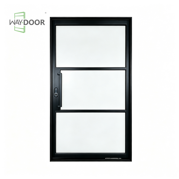 3-Lite Glass Solid Wood Entry Pivot Door