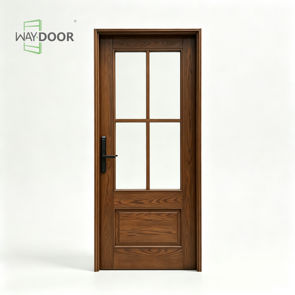 4-Lite Solid Wood Hinged Exterior Entry Door