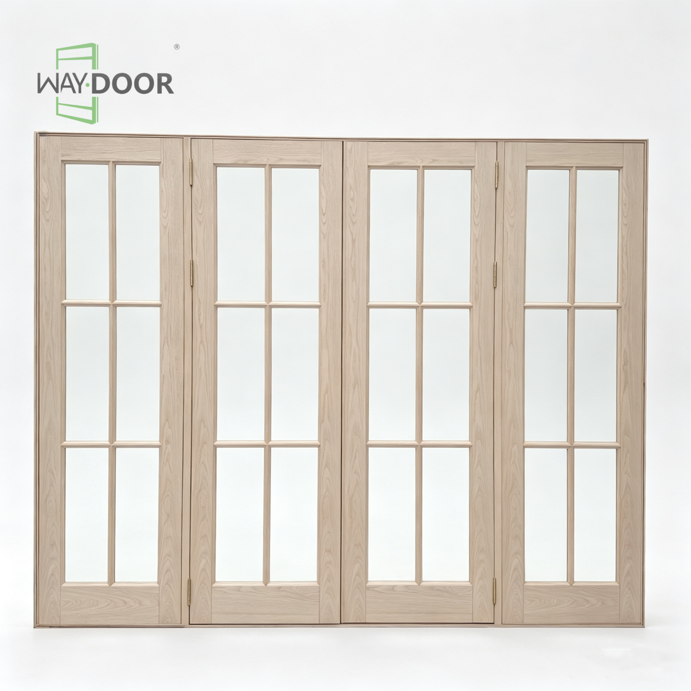 4-Panel Hinged Solid Wood French Door