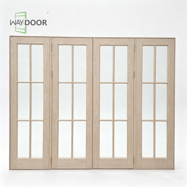 4-Panel Hinged Solid Wood French Door