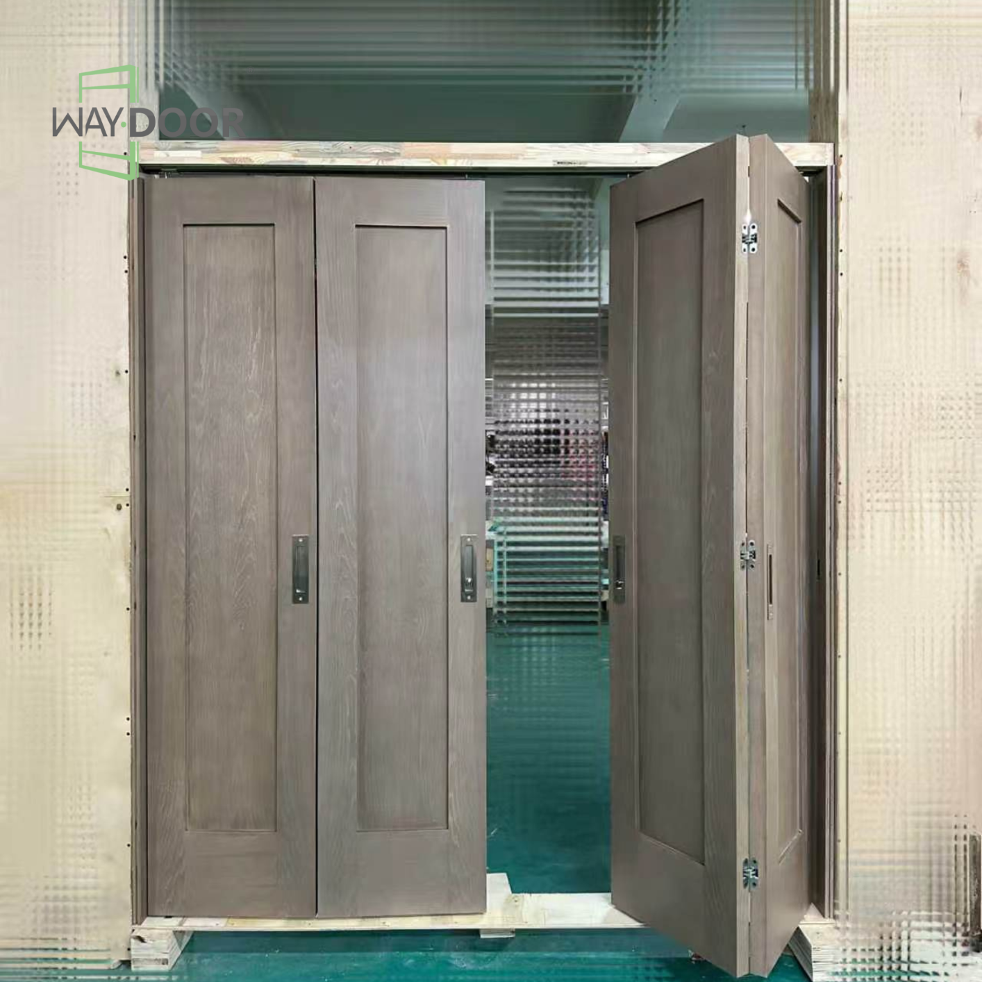 4-Panel Shaker Folding Interior Door with Top Mounted Track System