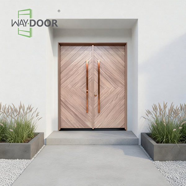 Farmhouse Style Solid Wood Double Entry Door