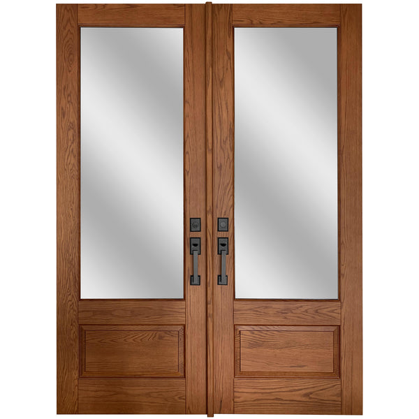 3/4 Lite Exterior Glass Wood Door