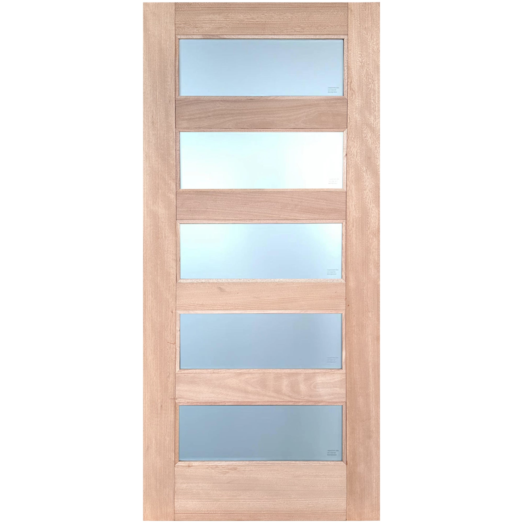 Contemporary 5 Lites Frosted Glass Front Door