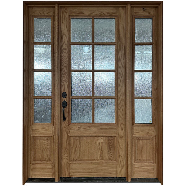 French Style Front Wood Door With Double Sidelites