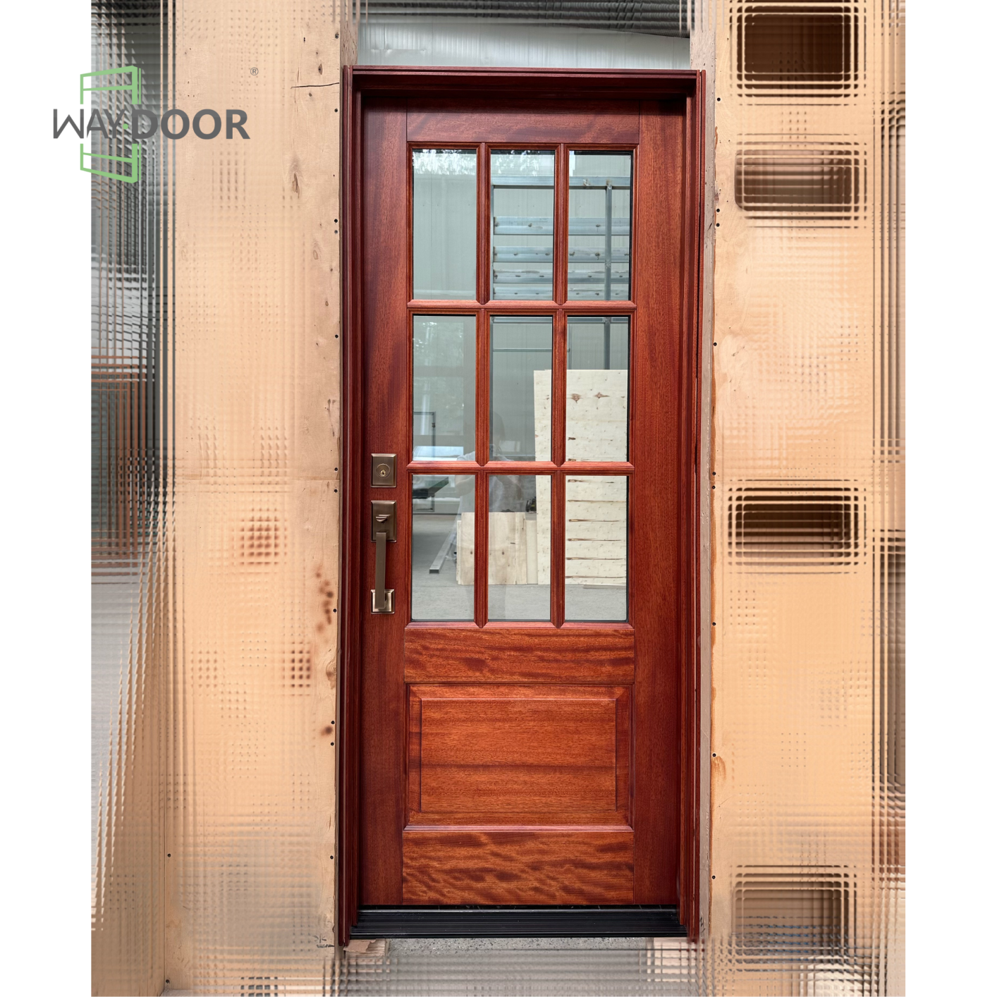 9-Lite Solid Wood Hinged Entry Door