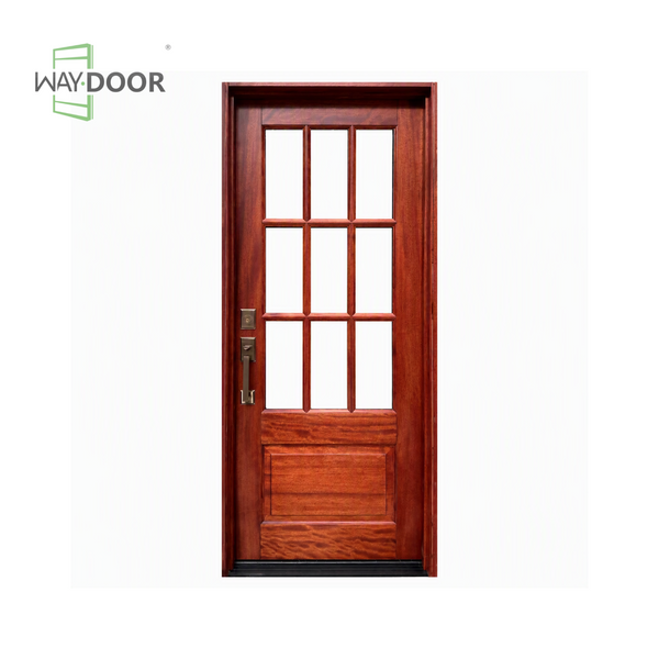 9-Lite Solid Wood Hinged Entry Door