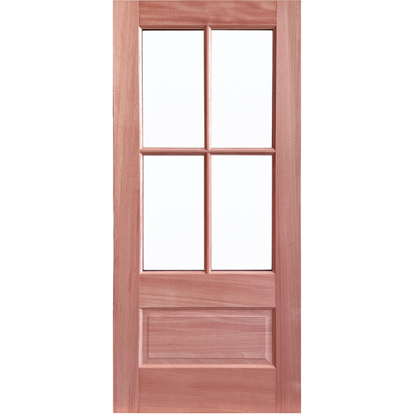 Unfinished Mahogany Exterior Door With 4 Lite