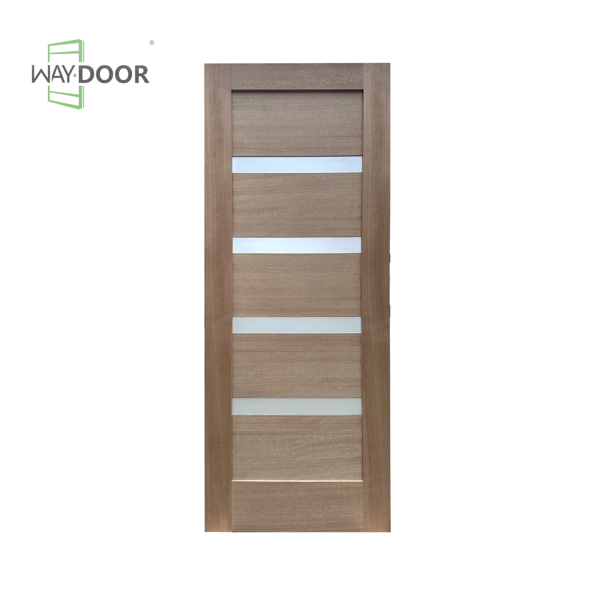 4-Lite Frosted Glass Veneer Interior Door Slab