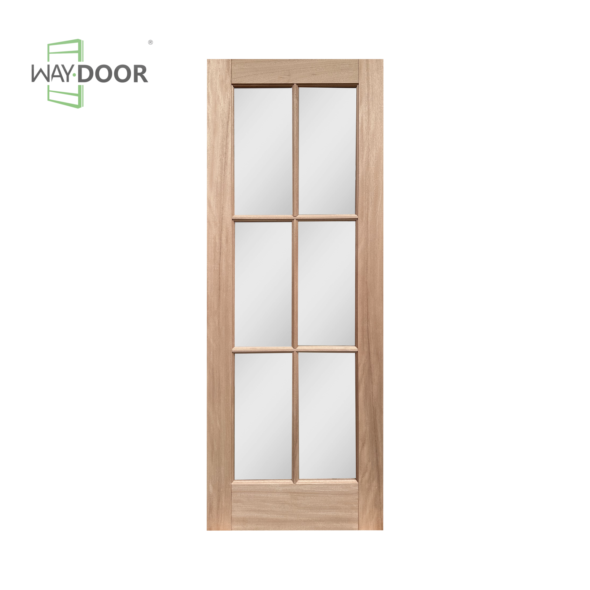 6-Lite Clear Glass Solid Wood Interior Door Slab