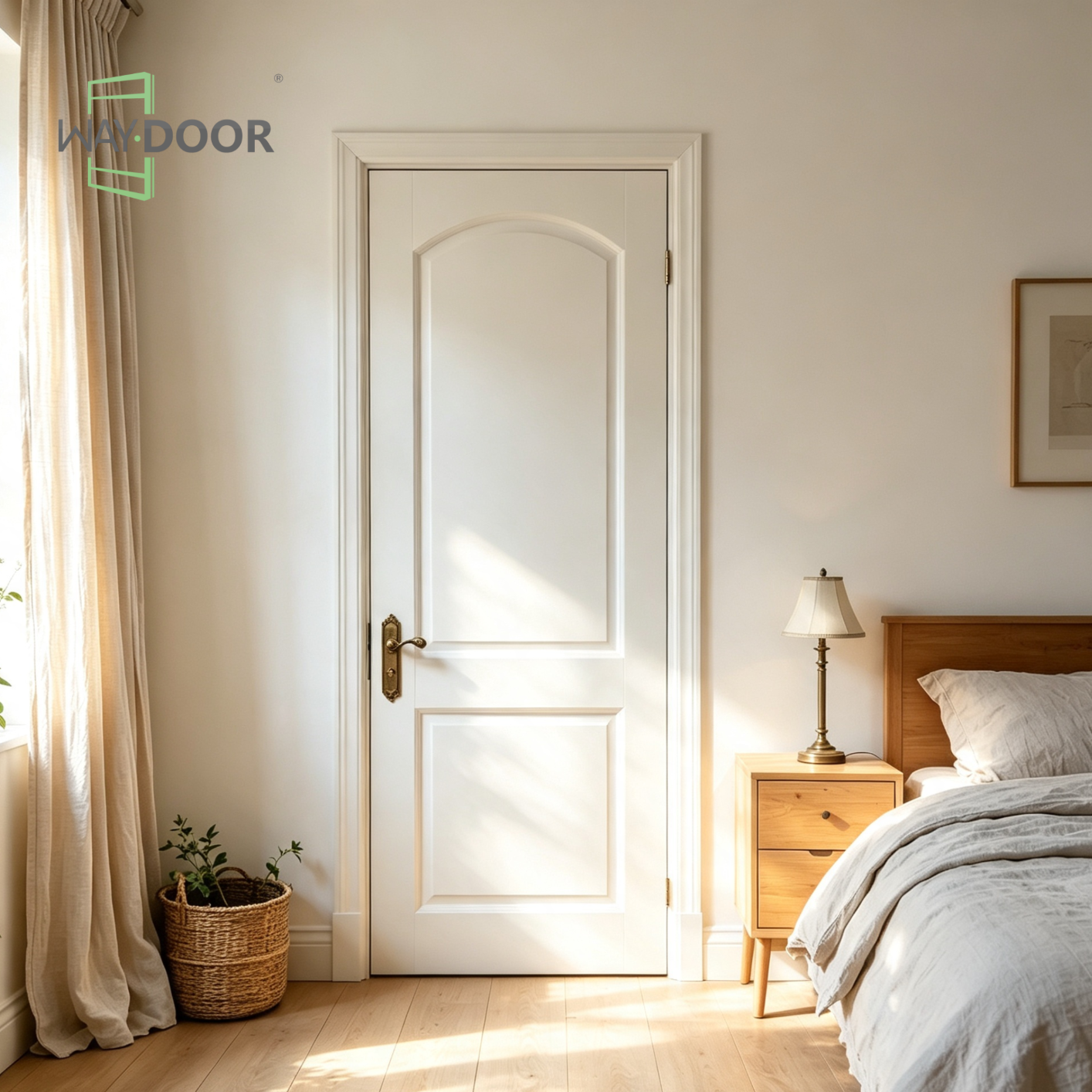 Arch Top 2-Panel Solid Wood Interior Door
