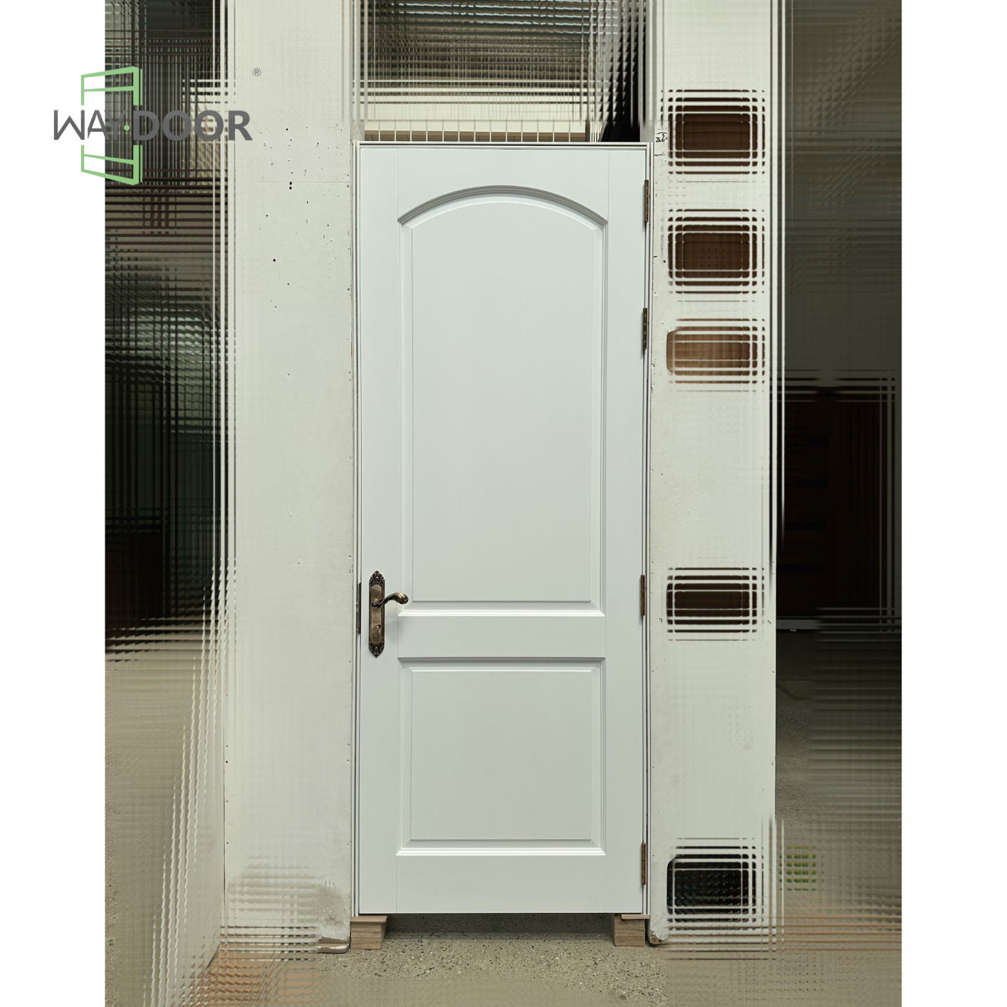 Arch Top 2-Panel Solid Wood Interior Door