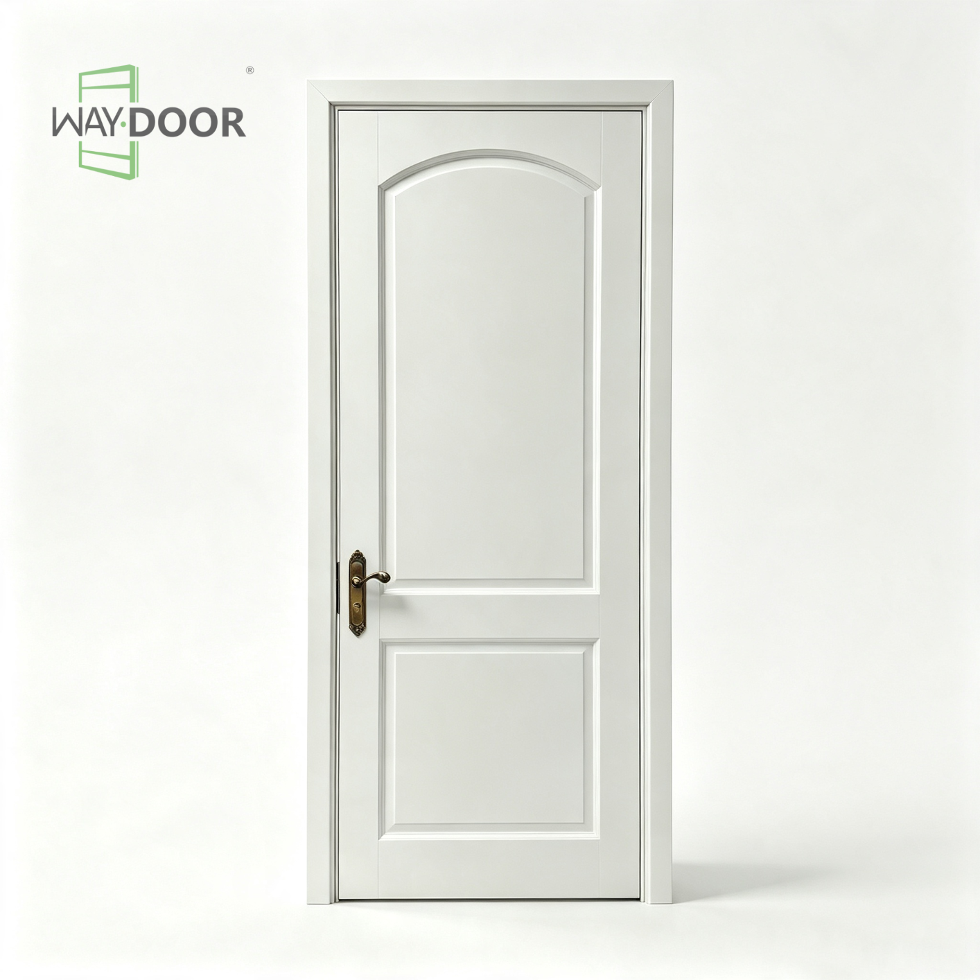 Arch Top 2-Panel Solid Wood Interior Door
