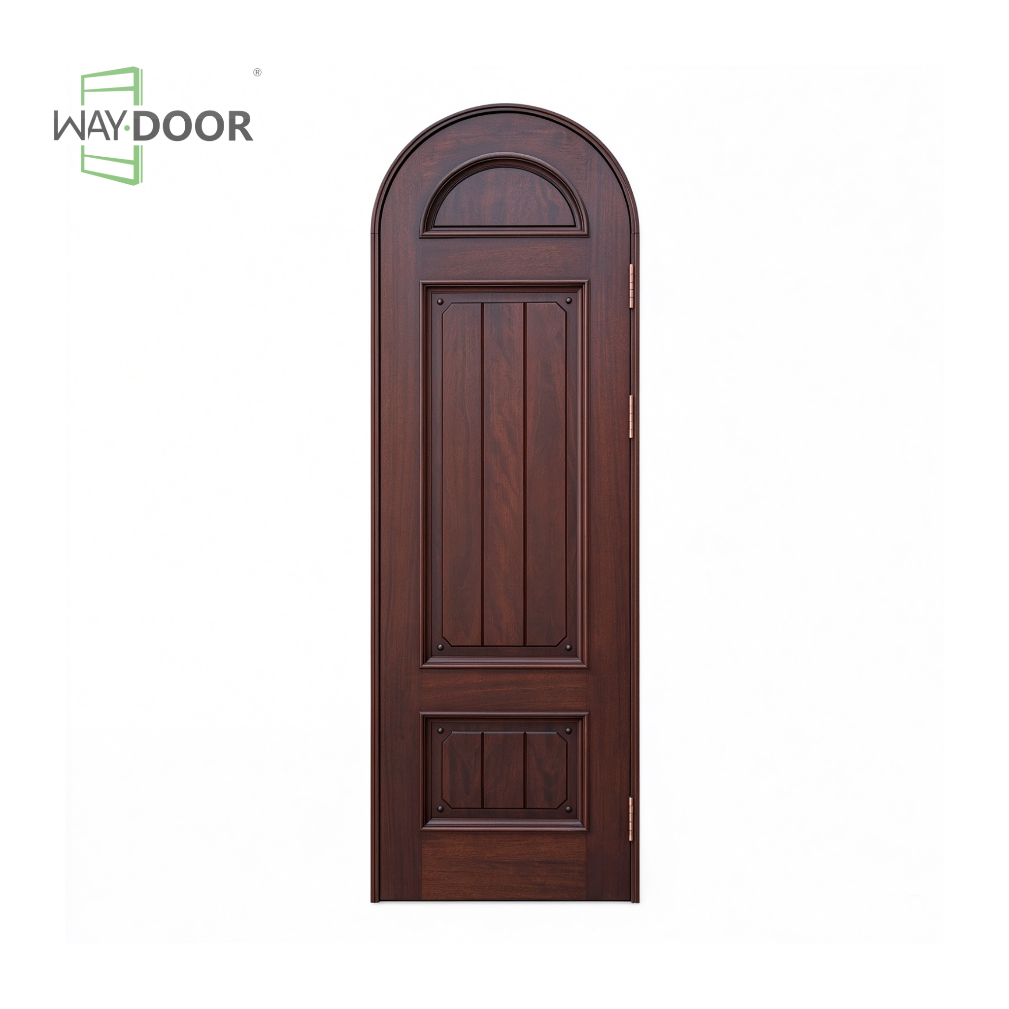 Arch Top Craftsman Raised Panel Solid Wood Hinged Exterior Door