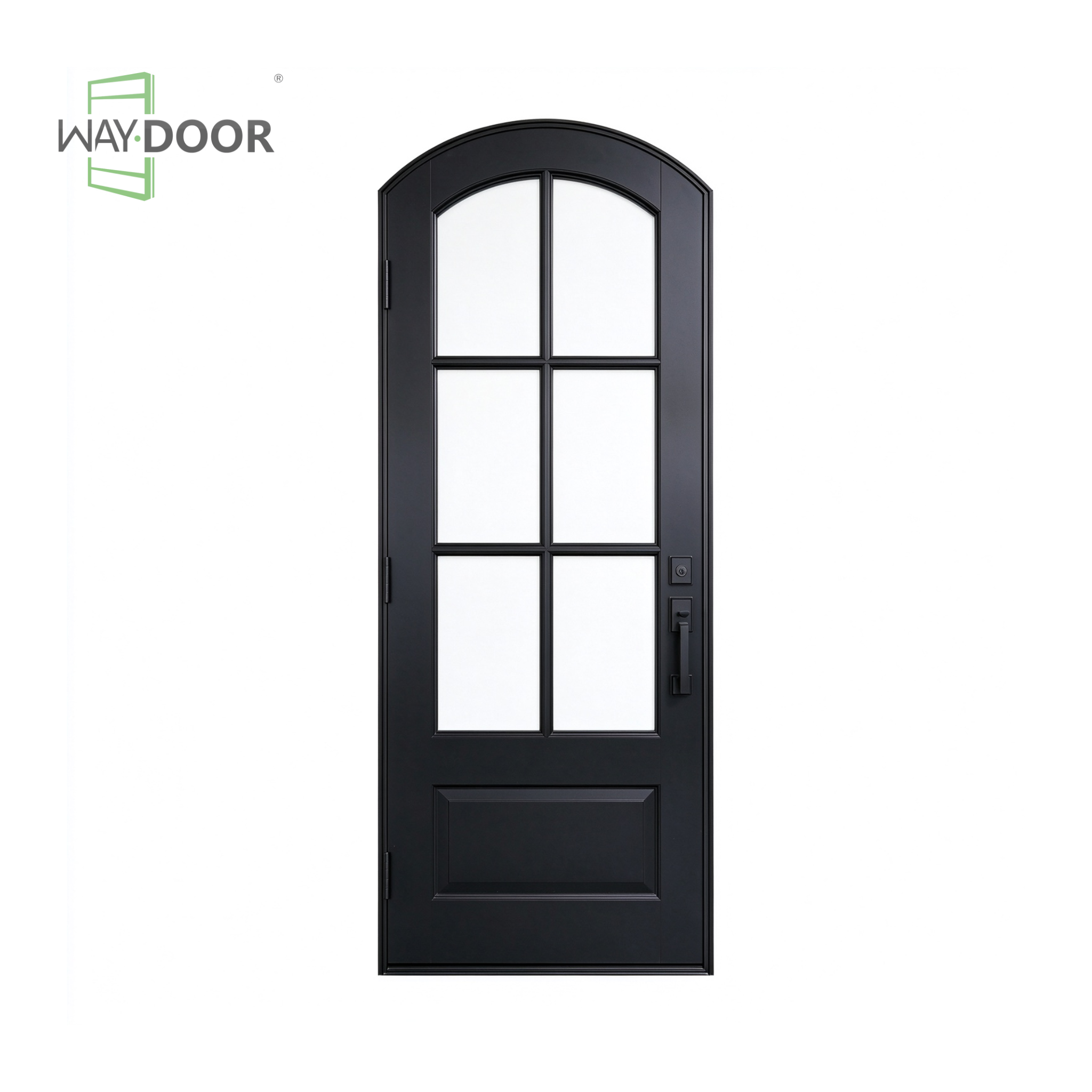 Arched 6-Lite Modern Farmhouse Solid Wood Interior Hinge Door