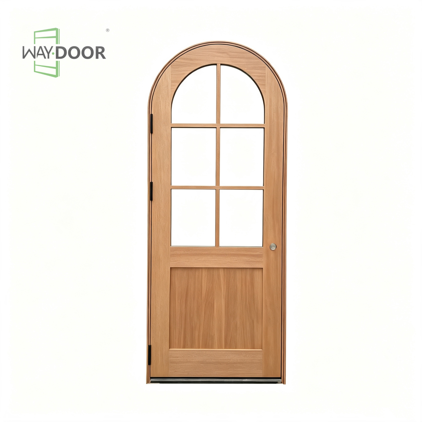 Arched 6-Lite Solid Wood Exterior Hinged Door