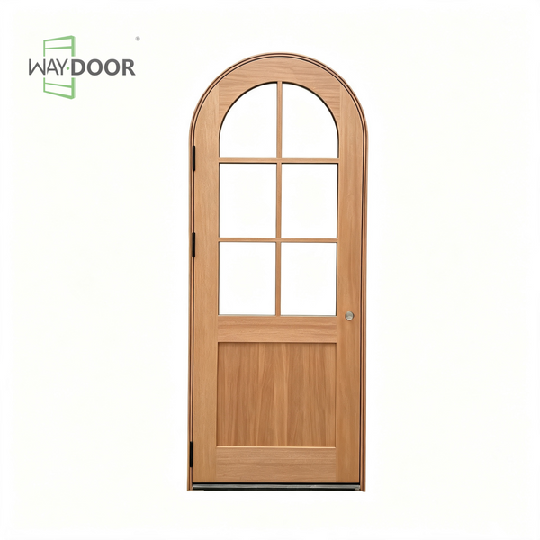 Arched 6-Lite Solid Wood Exterior Hinged Door