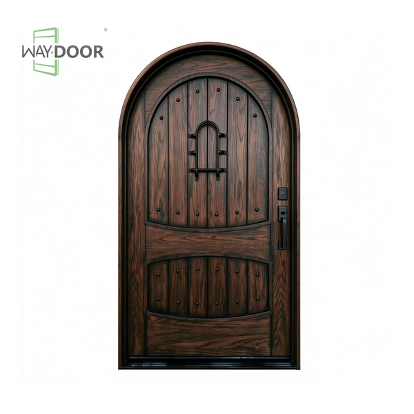 Arched Antique Solid Wood Entry Door