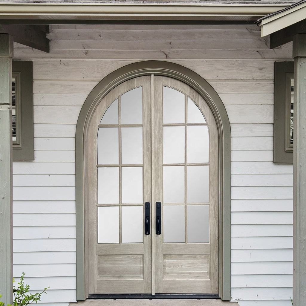 Solid Wood Double Arched Entry Door