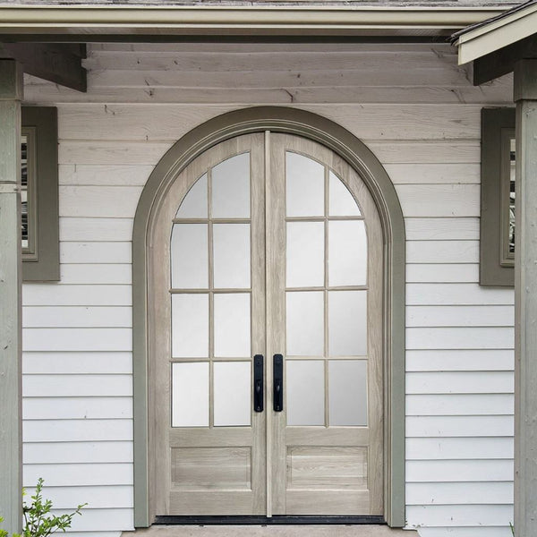 Solid Wood Double Arched Entry Door