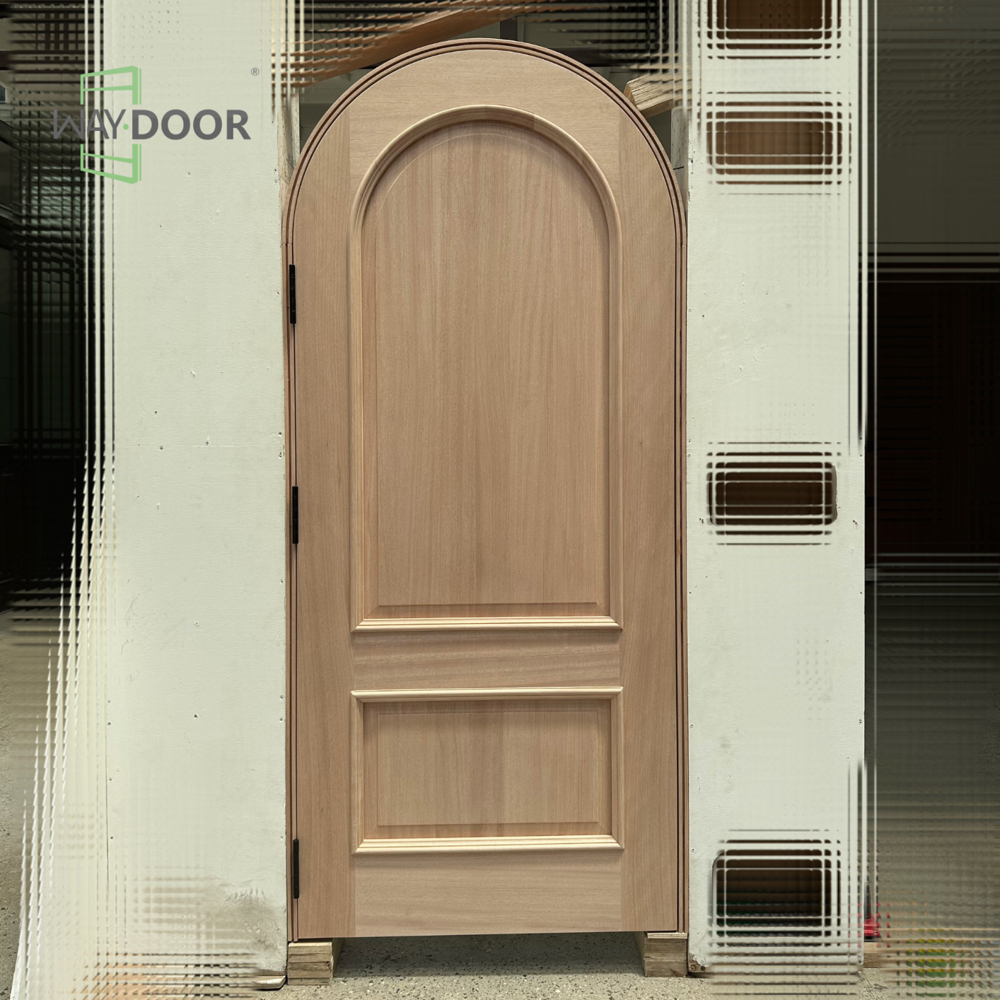 Arched French Panel Solid Wood Interior Door