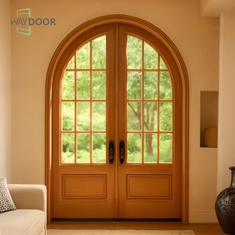 Custom French Style Arched Solid Wood Entry Door – Waydoor