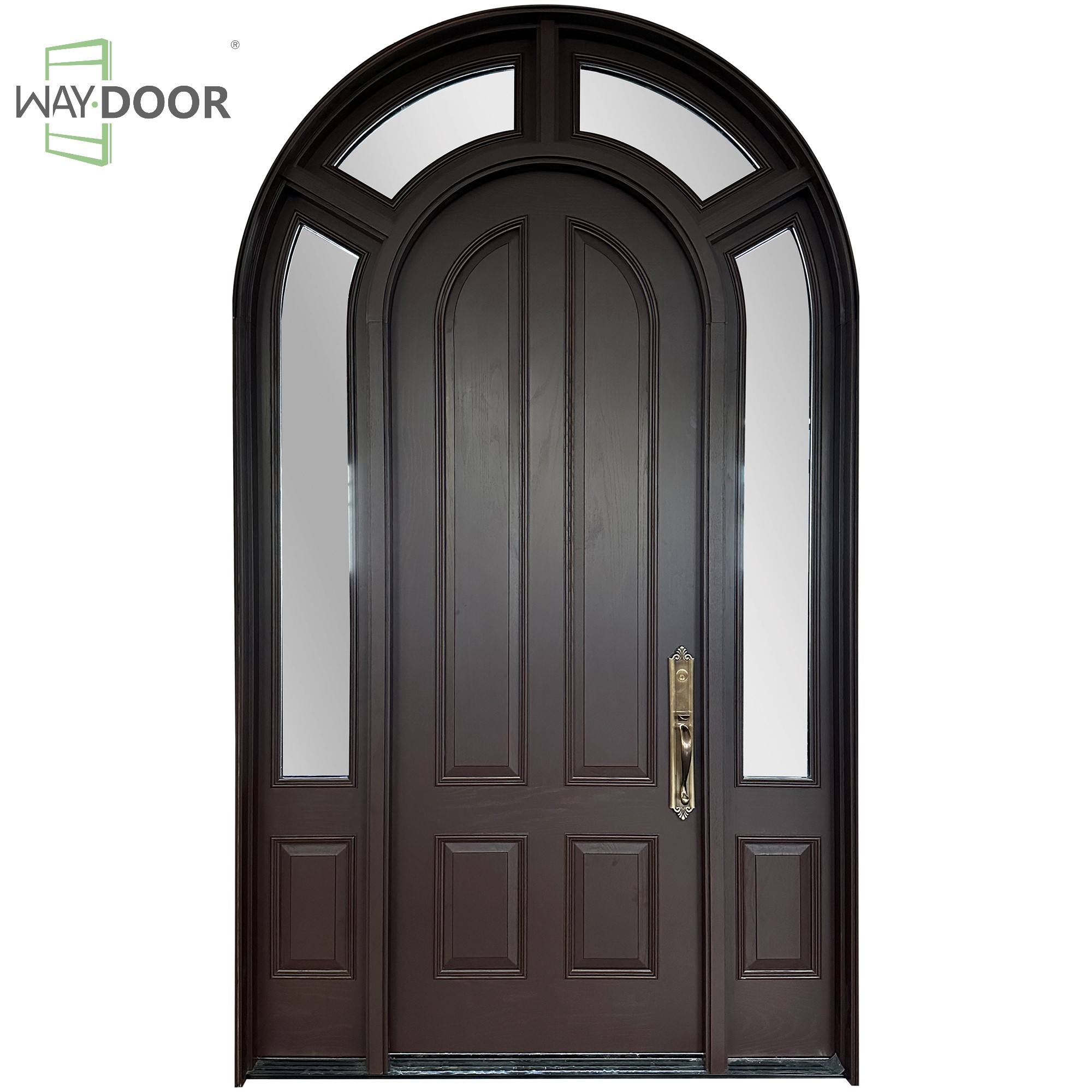 Arched Front Wood Door With Side Lite