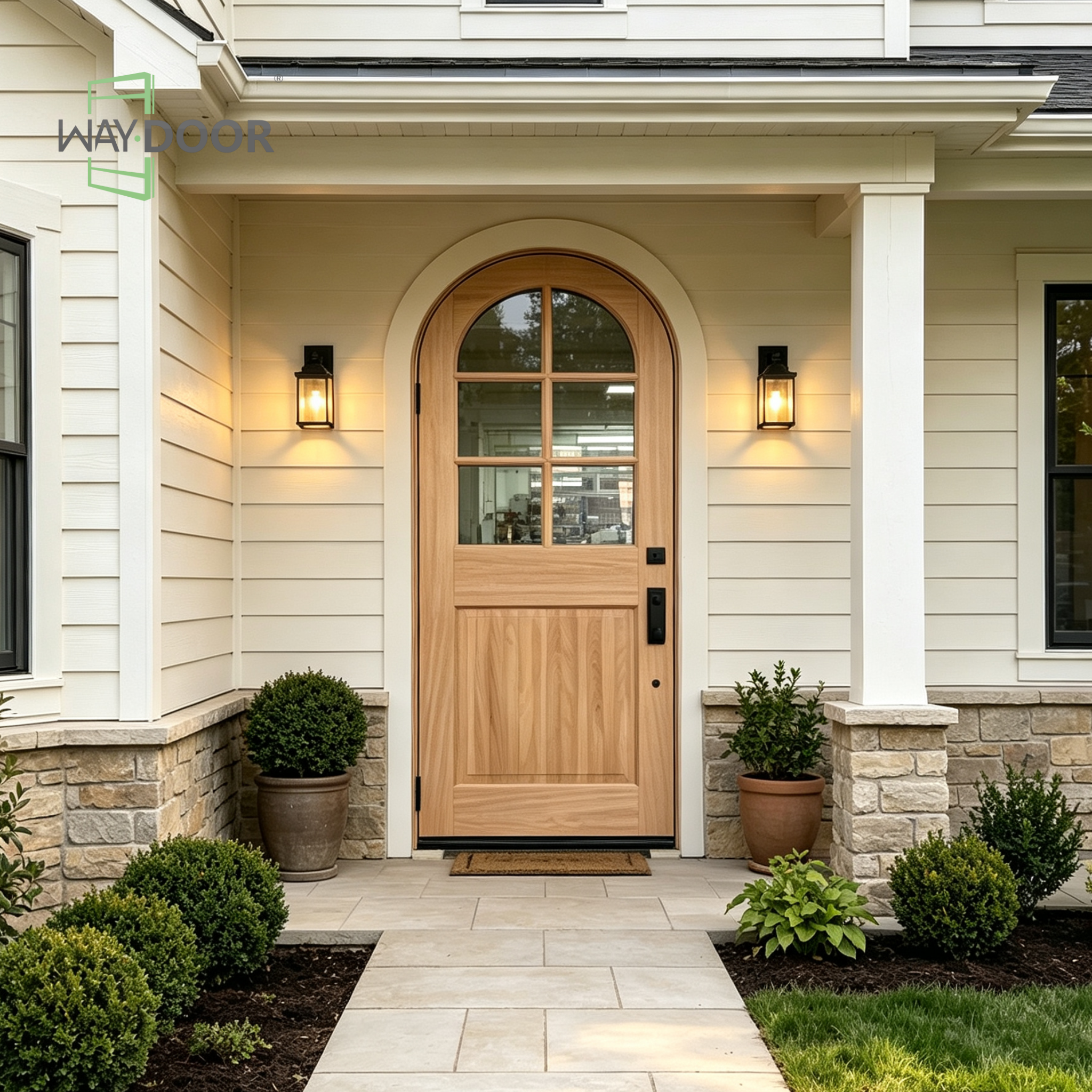 Arched Glass Dutch Entry Door
