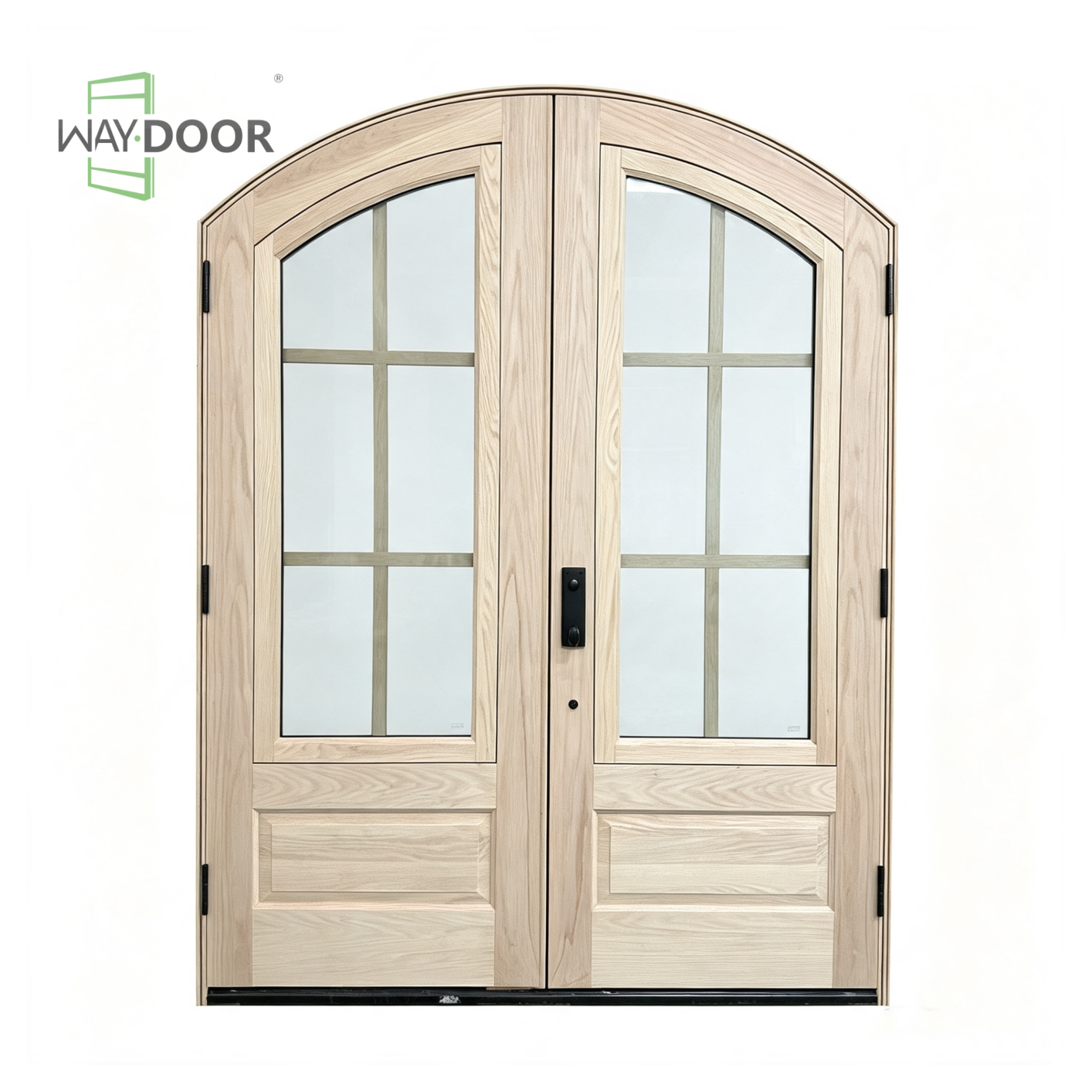Arched Glass Swing Double Entry Door
