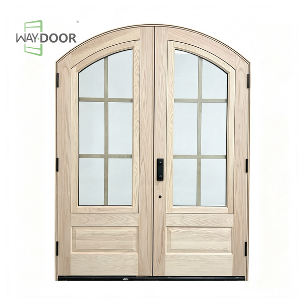 Arched Glass Swing Double Entry Door