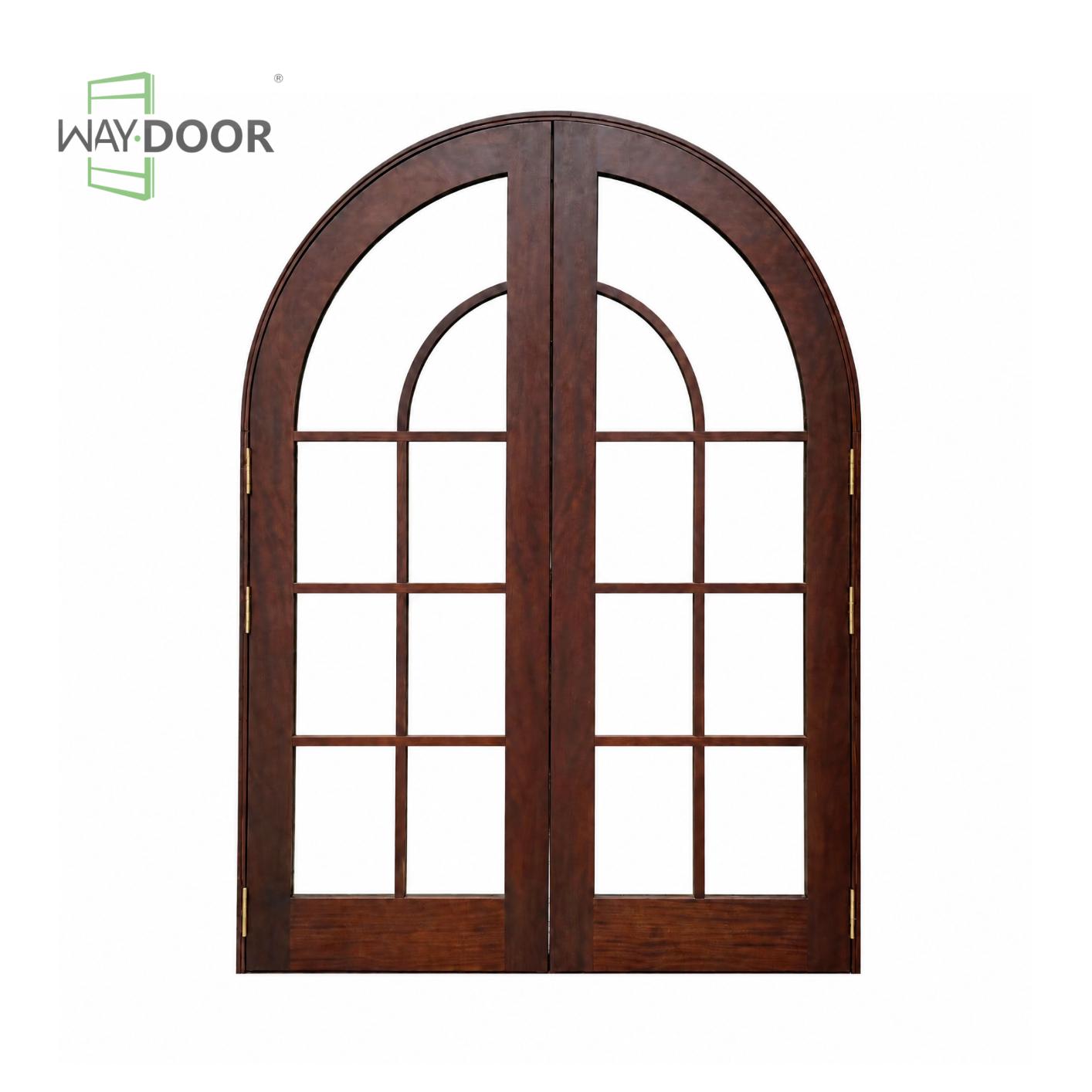 Arched Grille Solid Wood Hinged Double Interior Door