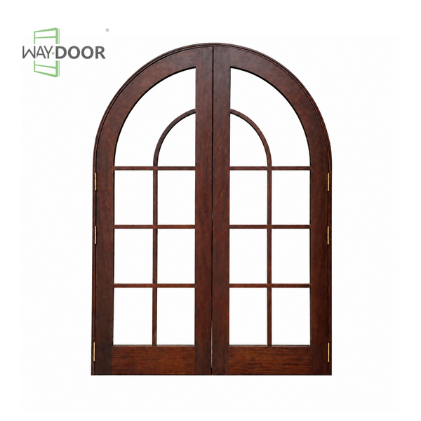 Arched Grille Solid Wood Hinged Double Interior Door