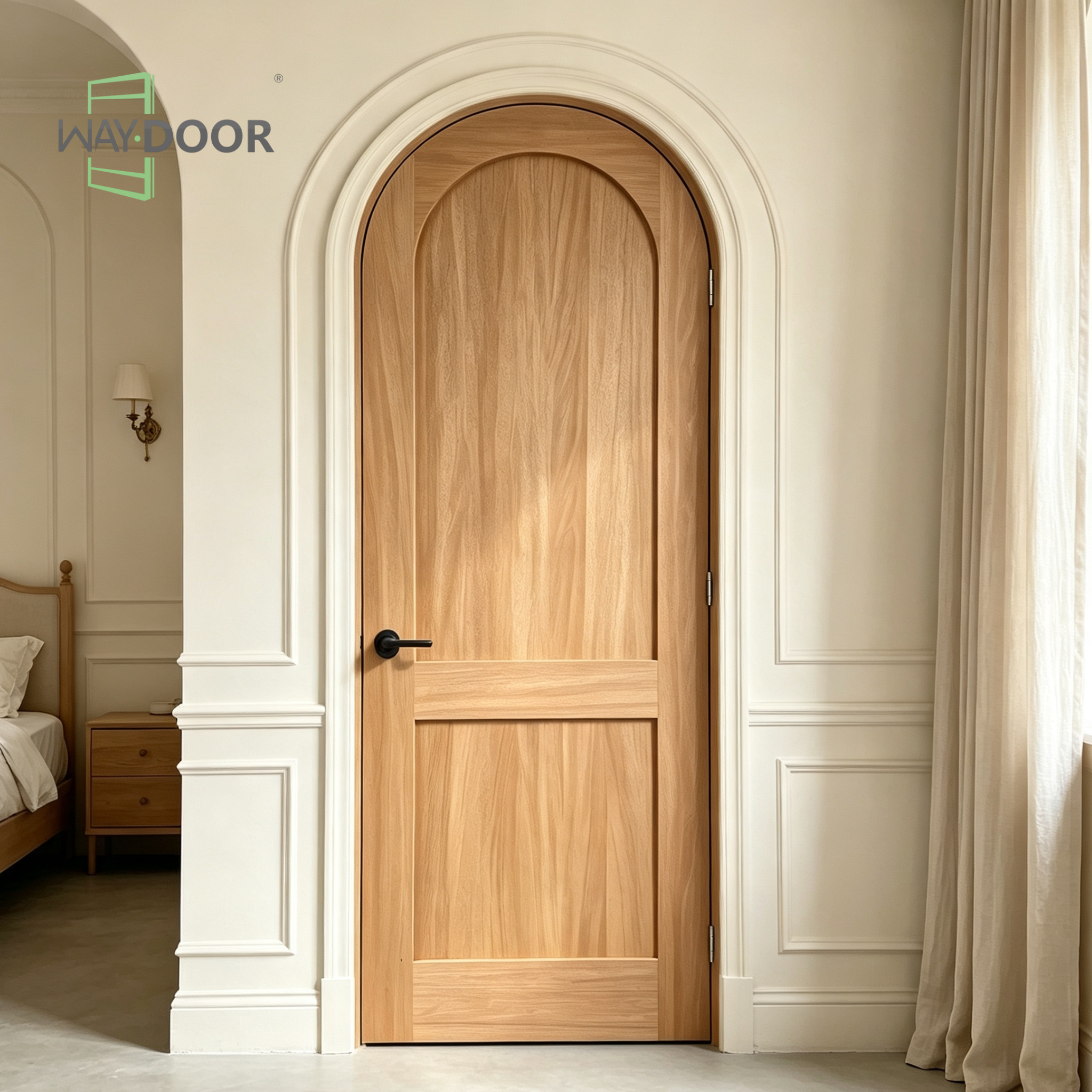 Arched Panel Solid Wood Hinged Interior Door