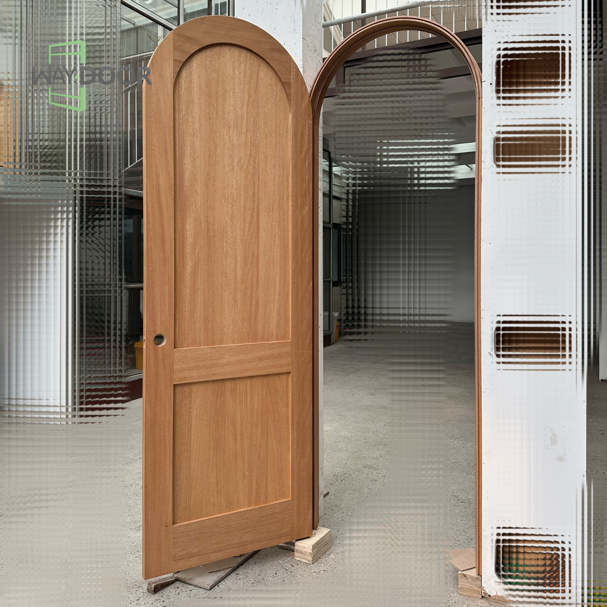 Arched Panel Solid Wood Hinged Interior Door