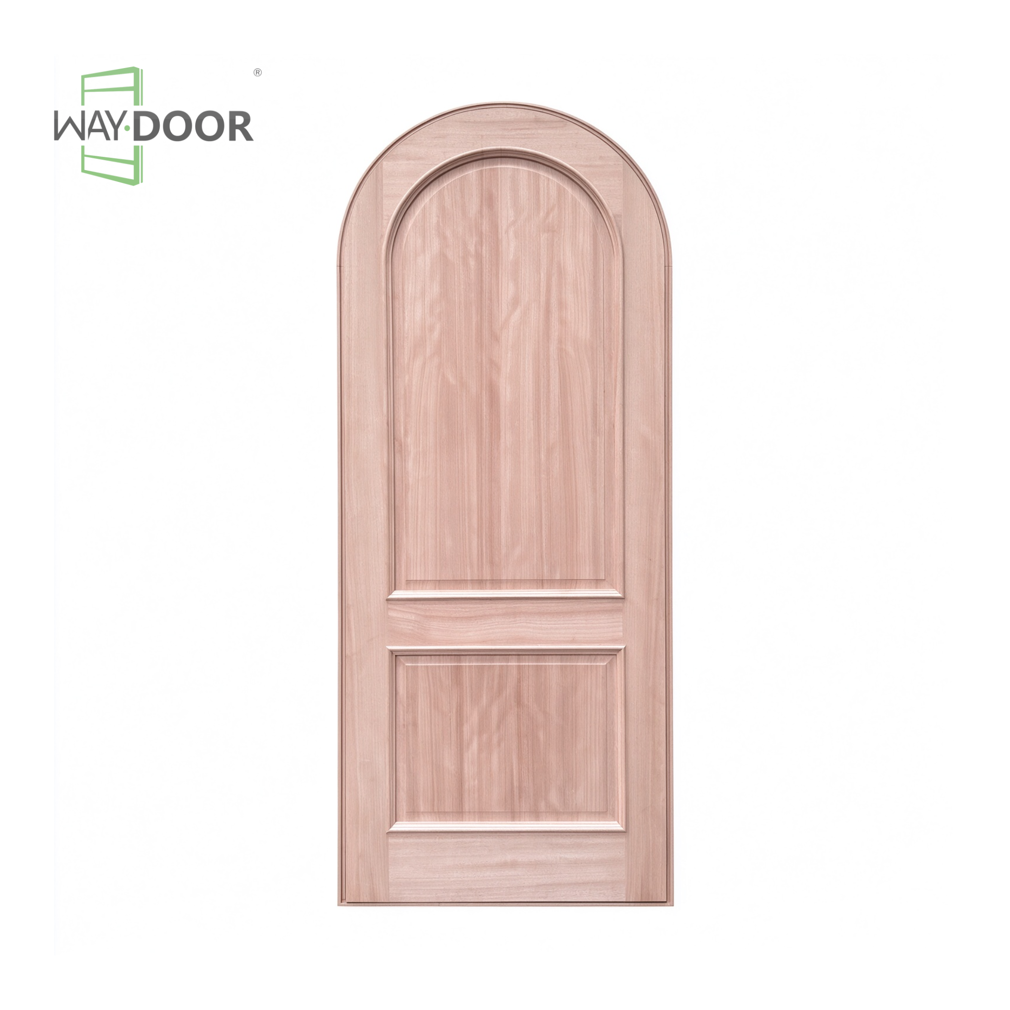 Arched Raised Panel Solid Wood Hinged Exterior Door