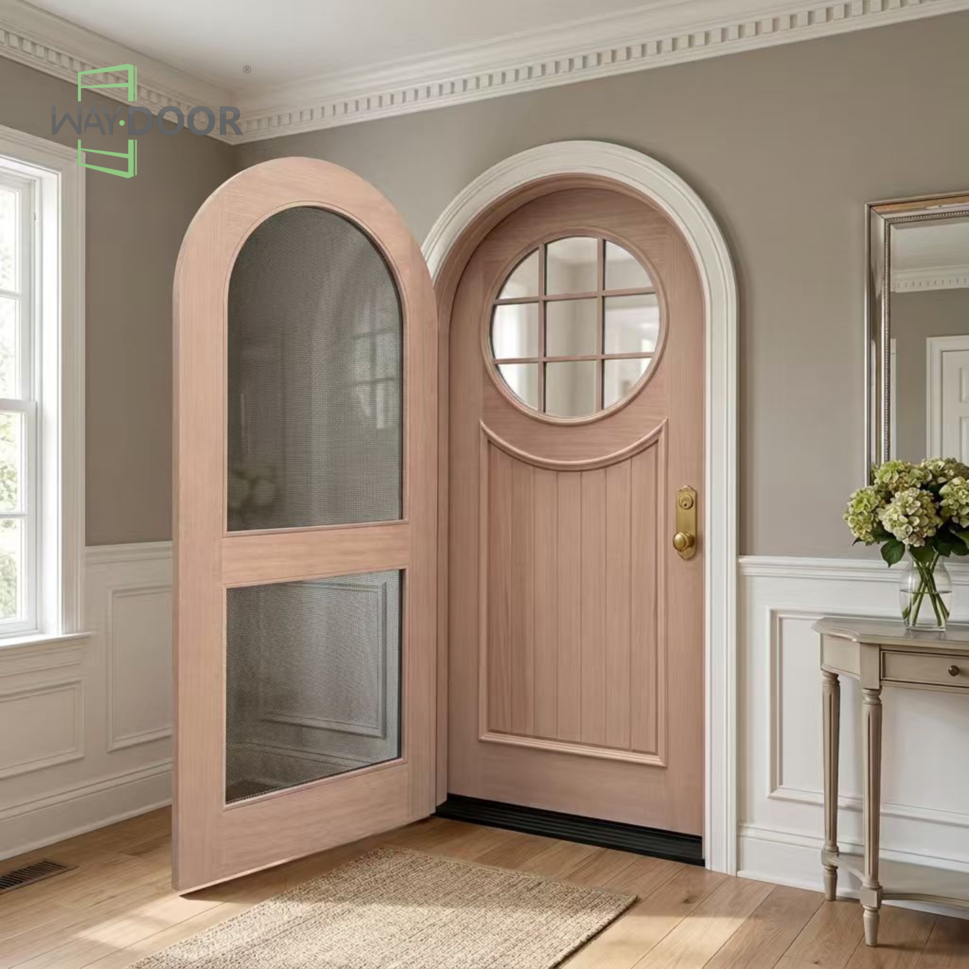 Arched Screen‑Glass Double Entry Door