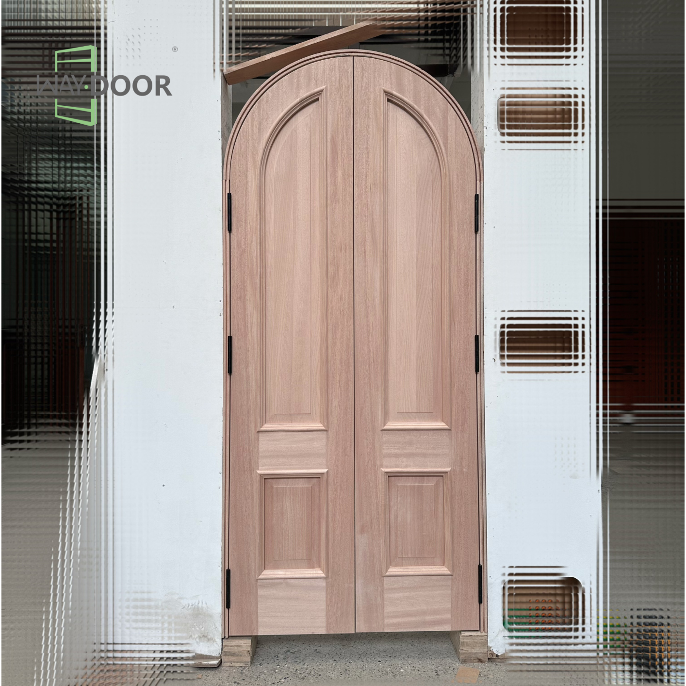 Arched Solid Wood Double Interior Hinged Door