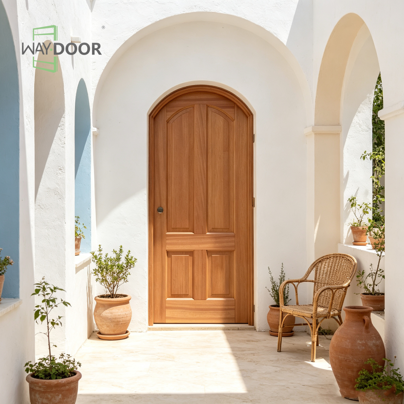 Arched Solid Wood Exterior Front Door